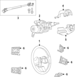 6TY901A6AF - Steering: Steering Wheel for Jeep: Grand Wagoneer, Grand Wagoneer L Image