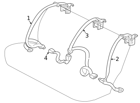Rear Seat Belts for 2000 Toyota Camry #1