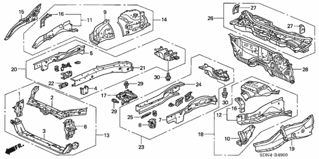 Front Bulkhead - Dashboard for 2003 Honda Accord #0