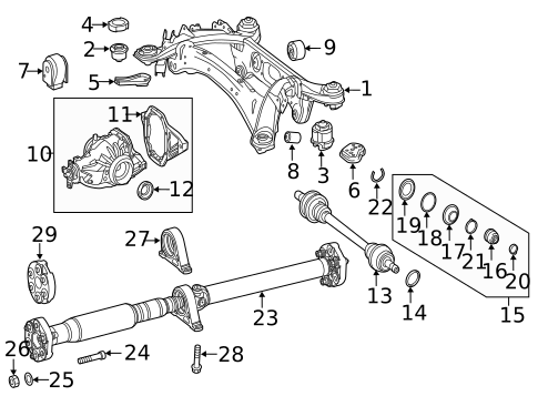 Propeller Shaft for 2014 Mercedes-Benz SL65 AMG #1