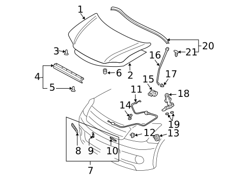 Hood & Components for 2004 Scion xA #0