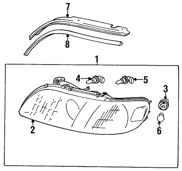 1993  1997 Lexus Headlight Bezel 811163A200