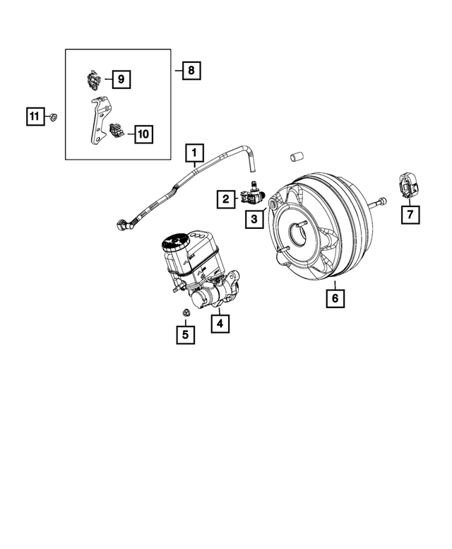 68125123AA - Brakes: Brake Booster Check Valve Grommet for Mopar Image