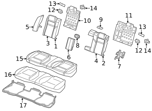 Rear Seat Components for 2012 Chrysler 300 #4