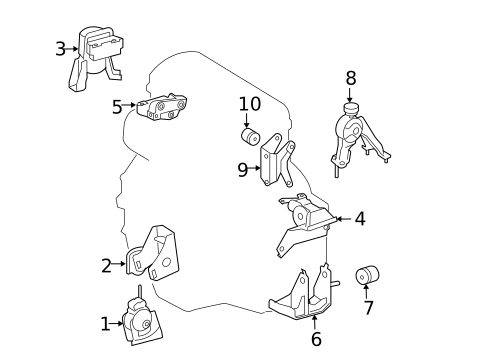 Engine & Trans Mounting for 2009 Toyota Corolla #0