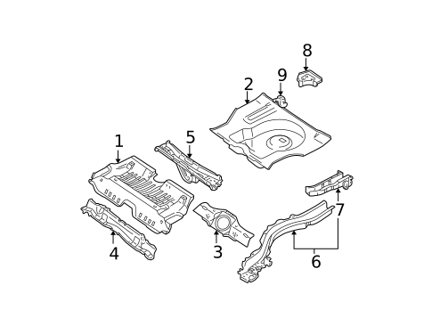 Rear Floor & Rails for 2000 Nissan Sentra #0