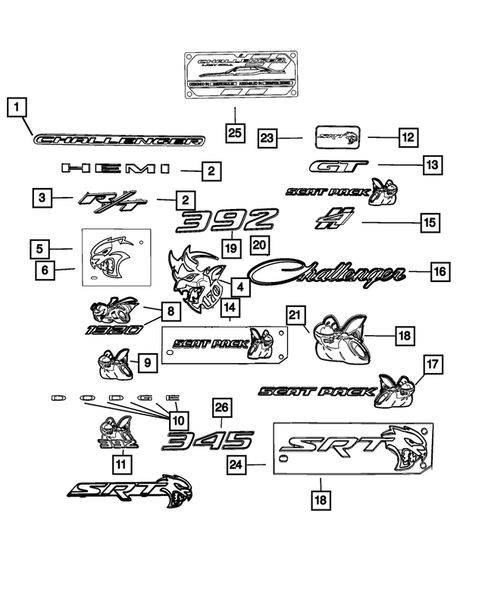 Nameplates for 2023 Dodge Challenger #0