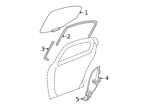 Glass - Rear Door for 2002 Dodge Stratus #0