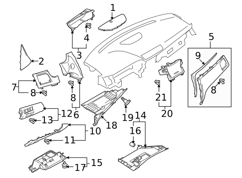 Instrument Panel Components for 2011 Suzuki Kizashi #0