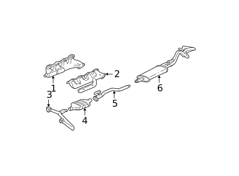 Exhaust Components for 1998 GMC C2500 Pickup #1
