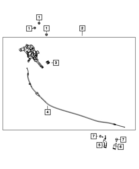 Parking Brake Level, Cables, and Rear Disc Park Brake Assembly for 2020 Dodge Grand Caravan #2