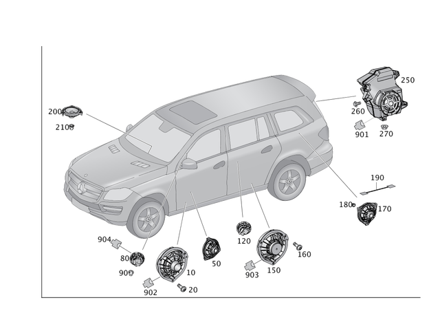 2928200000 - Electrical System: Speaker for Mercedes-Benz: GL350, GL450, GL550, GL63 AMG, GLE300d, GLE350, GLE400, GLE43 AMG, GLE450 AMG, GLE550e, GLE63 AMG, GLE63 AMG S, GLS350d, GLS450, GLS550, GLS63 AMG, ML250, ML350, ML400, ML550, ML63 AMG Image image