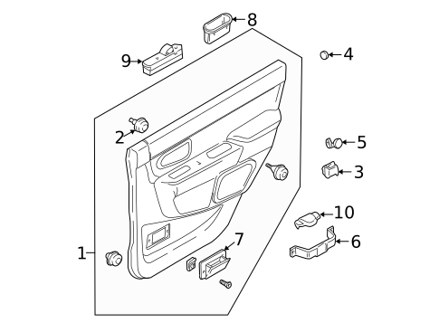 Interior Trim - Rear Door for 2002 Mitsubishi Montero Sport #0