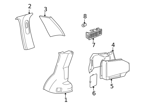 Interior Trim - Quarter Panels for 1999 Land Rover Range Rover #0