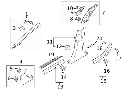 Interior Trim - Pillars for 2025 Hyundai Sonata #0
