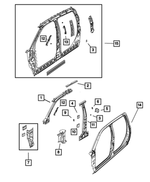 55372469AA - Body Sheet Metal Except Doors: Roof Rail Reinforcement, Left for Mopar Image