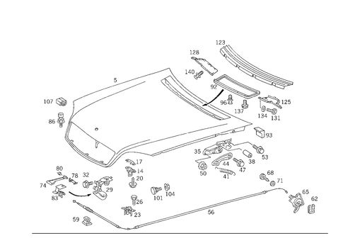 Engine Hood for 1993 Mercedes-Benz 500SEC #0