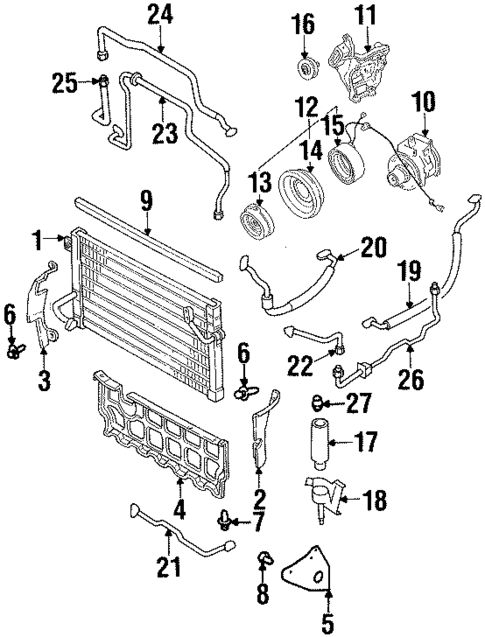 Condenser, Compressor & Lines for 1997 Mitsubishi Montero #0