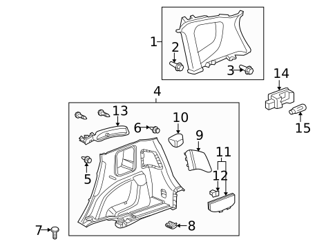 Interior Trim - Quarter Panels for 2011 Honda Fit #0