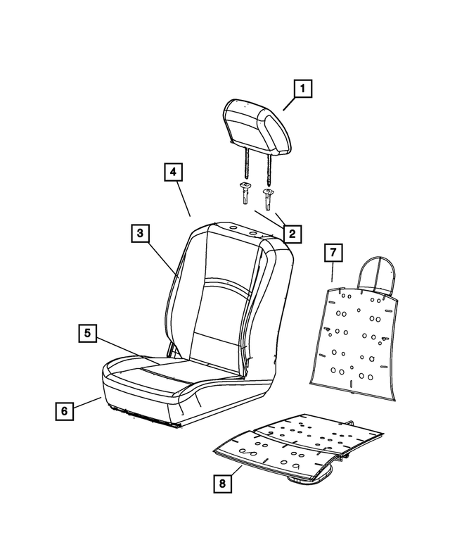 1RM11XDVAA - Interior Trim: Headrest Sleeve, Non-locking for Mopar Image image