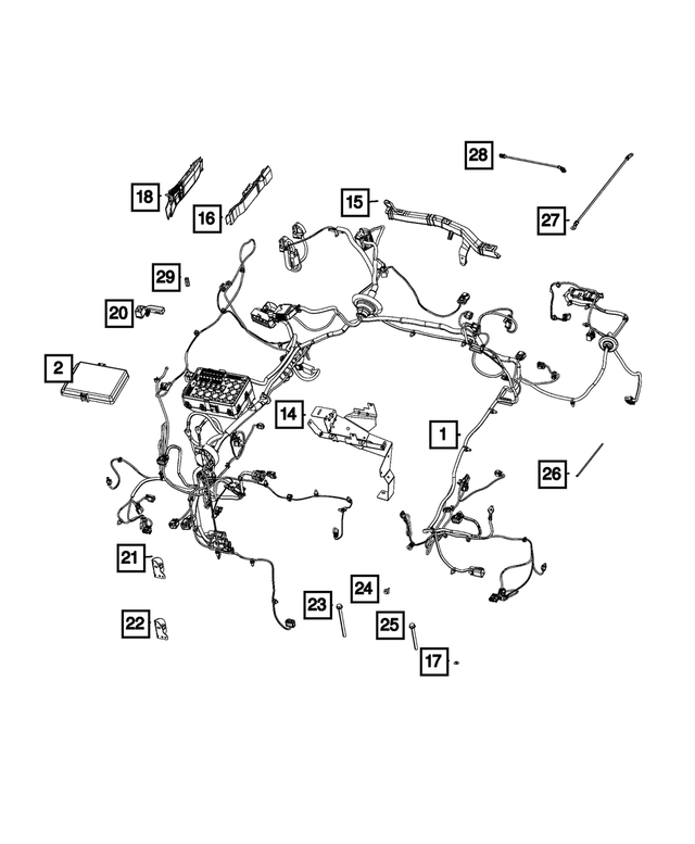 « 68427015AC –  : Projecteur/tablier Cablage pour Mopar Image »