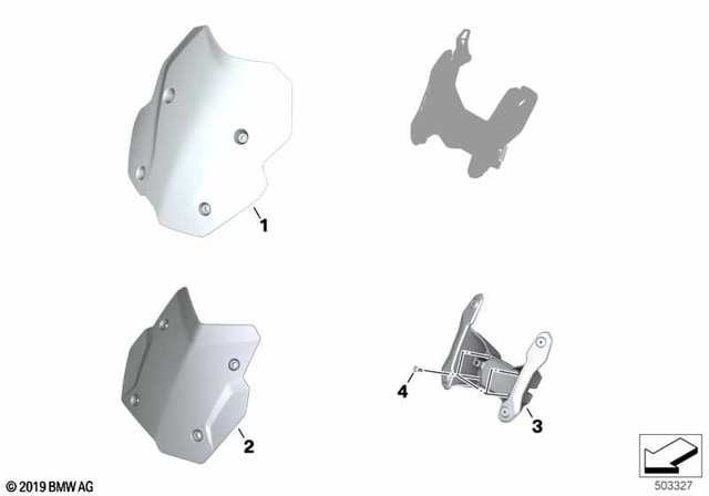46638564649 - Ergonomics &amp; Comfort: Windscreen Holder Long for BMW-Motorrad Image
