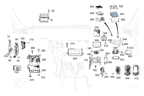 Control Units, Fuse Boxes and Relays in Interior for 2023 Mercedes-Benz AMG GT 63 S #0
