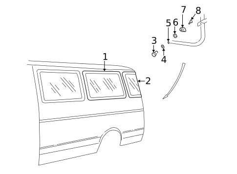 Glass - Side Panel for 2003 Dodge Ram 3500 Van #1