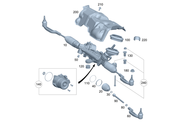 1184604500 - Steering: Steering Gear for Mercedes-Benz Image image