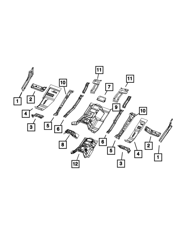 68298305AC - Body Sheet Metal Except Doors: Front Floor Pan, Left for Mopar Image