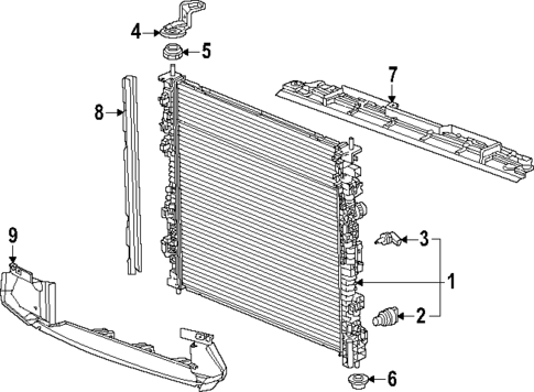 Radiator & Components for 2024 Chevrolet Traverse #1