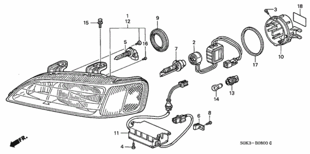 Headlight ('99-'01) for 1999 Acura TL #0