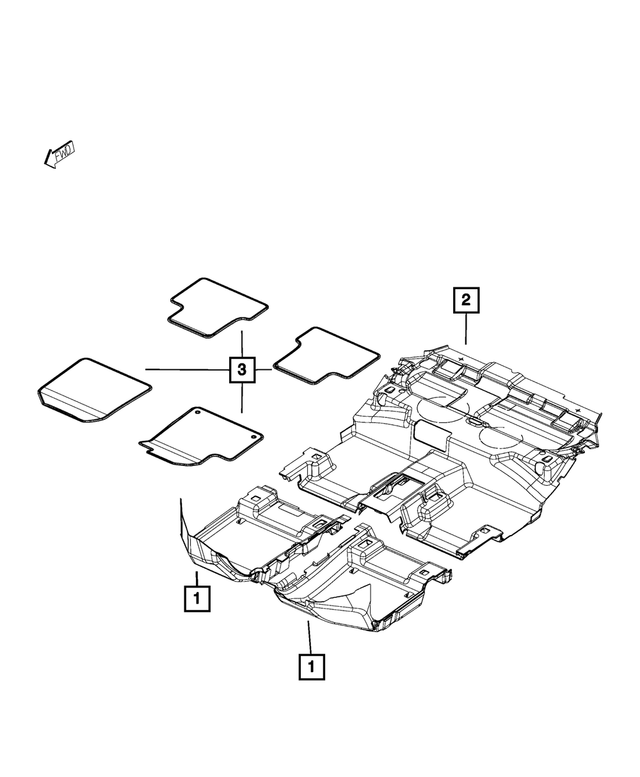 1YS06DX9AC - : Front Floor Carpet, Right for Mopar Image