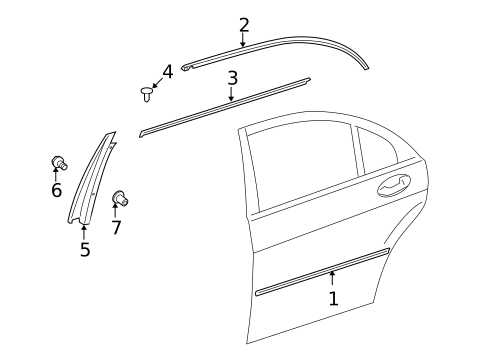 Exterior Trim - Rear Door for 2013 Mercedes-Benz S 400 #0