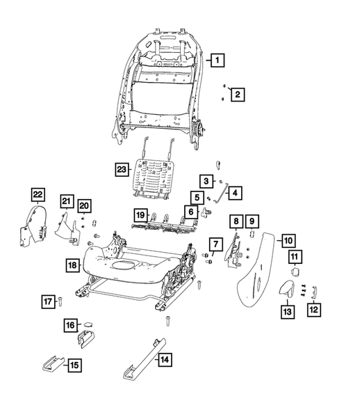 Front Seats - Adjusters, Recliners, Shields and Risers for 2022 Jeep Cherokee #1