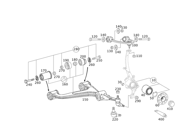 2113305020 - Front Axle: Steering Knuckle for Mercedes-Benz Image image