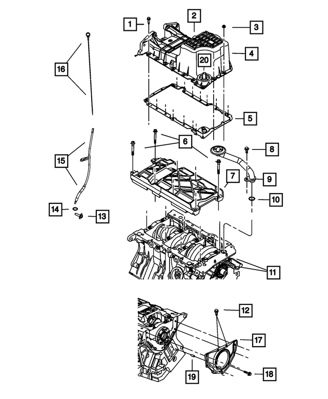 6500070 - 3.5L Gas; Engine: Hex Head Locking Bolt, Mounting for Mopar Image