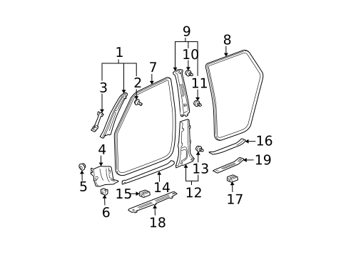 Interior Trim - Pillars for 2006 Toyota Matrix #1