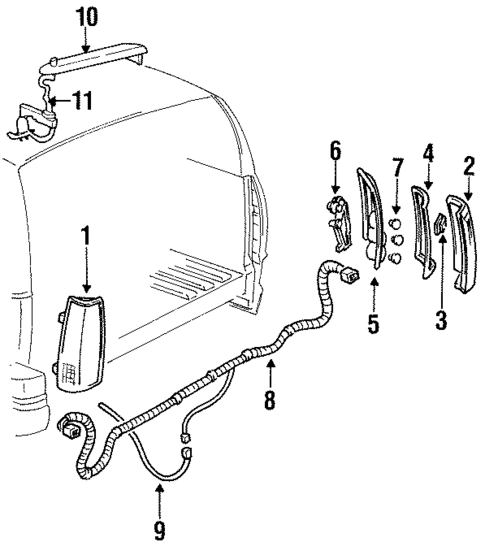 Tail Lamps for 1999 GMC Yukon #0