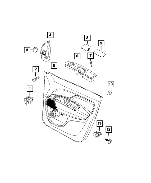 5XV30LXHAA - Interior Trim: Front Door Trim Panel, Right for Mopar Image