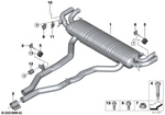 18307935486 - Exhaust System: Rear Muffler with Exhaust Flap for BMW: X5 50iX, X5 M50iX, X6 M50iX Image image