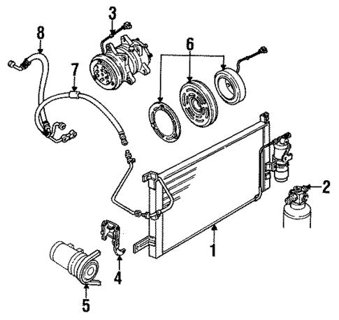 Condenser, Compressor & Lines for 1992 Isuzu Pickup #0