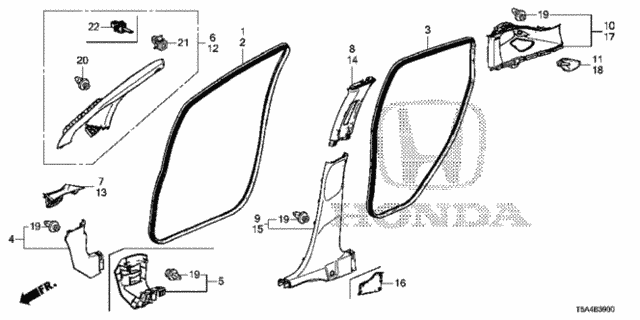 Pillar Garnish for 2016 Honda Fit #0