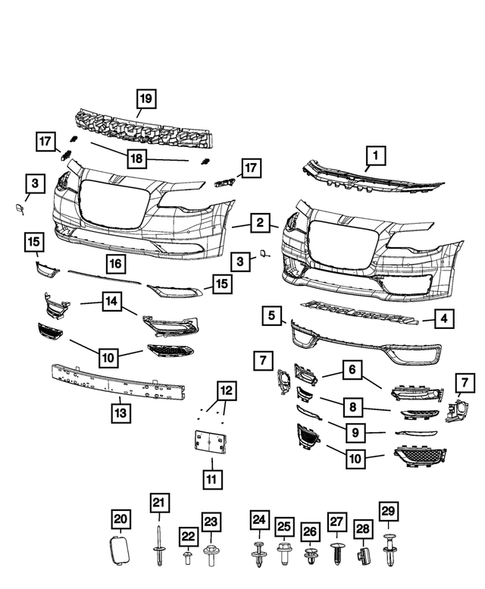Front Bumper and Fascia for 2023 Chrysler 300 #0