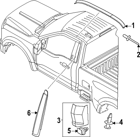 Exterior Trim - Cab for 2024 Ford F-350 Super Duty #0