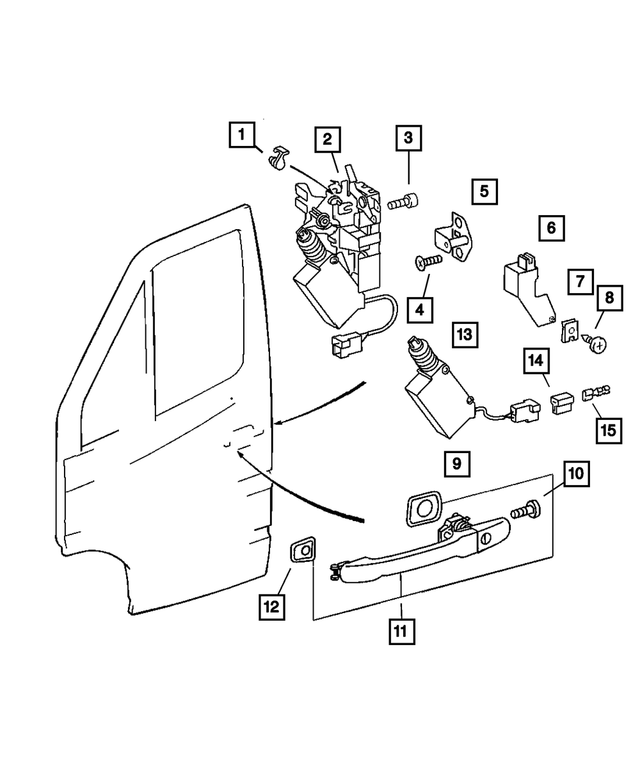 5104337AA - Doors and Related Parts: Front Door Latch, Left for Mopar Image