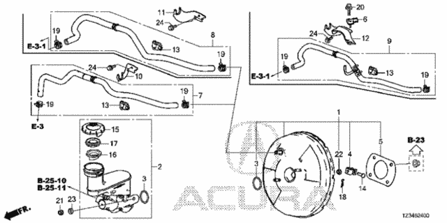 Brake Master Cylinder  - Master Power (KA/KC) for 2015 Acura TLX #0