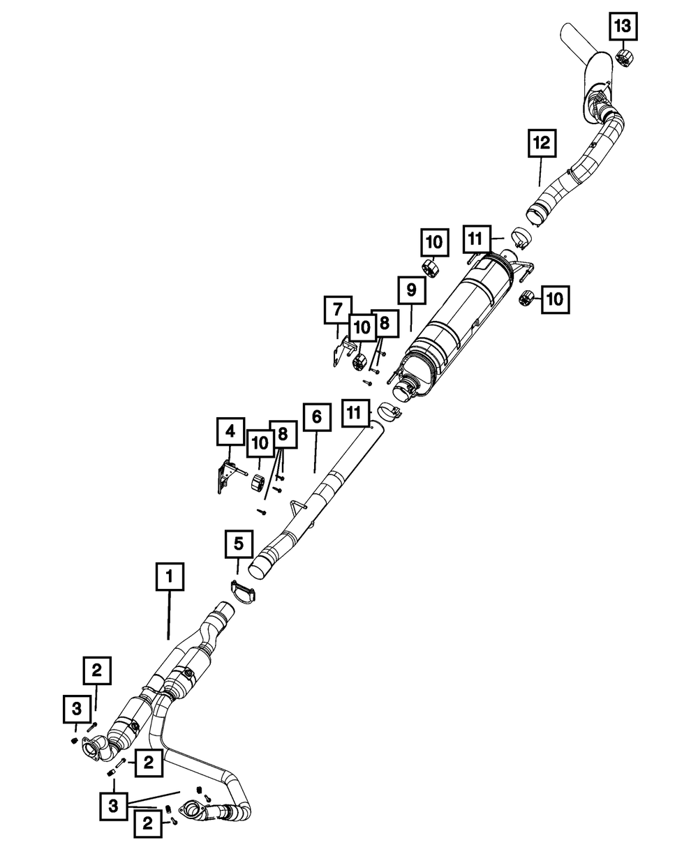 Exhaust Pipe And Converter - Mopar (68357624AA)