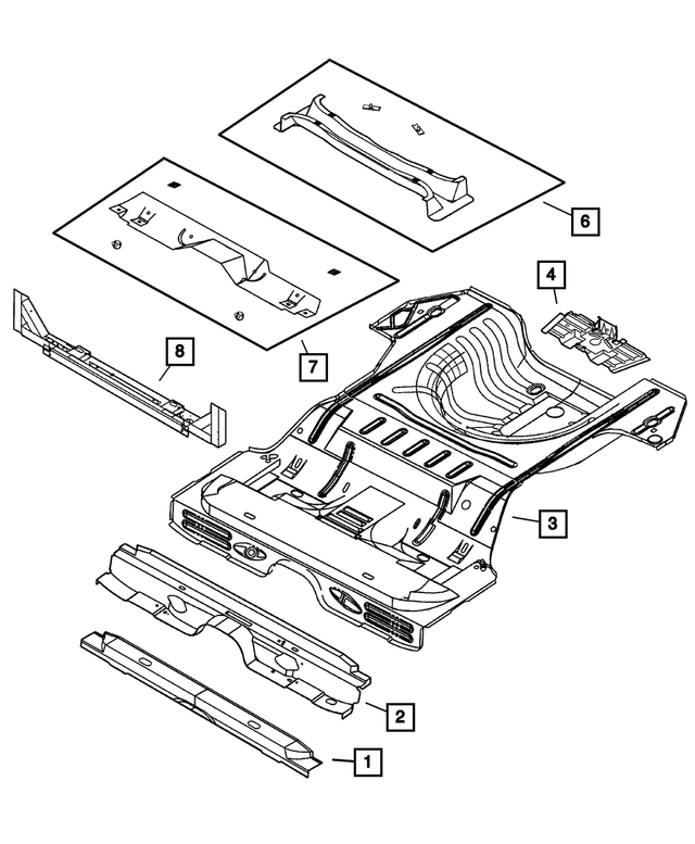 4646551AC - Body Sheet Metal Except Doors: Rear Seat Reinforcement for Mopar Image