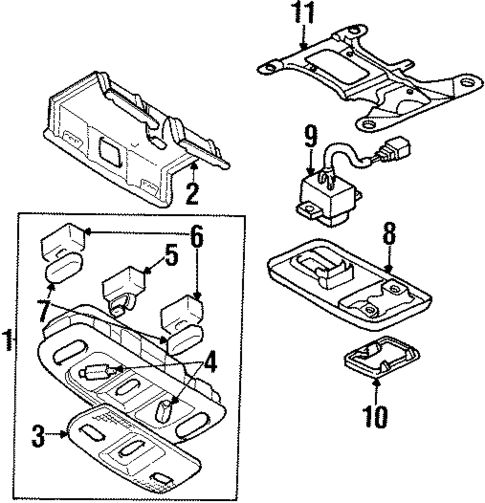 Overhead Console for 1998 Chrysler Sebring #0